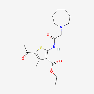 molecular formula C18H26N2O4S B5257815 ethyl 5-acetyl-2-[(1-azepanylacetyl)amino]-4-methyl-3-thiophenecarboxylate 