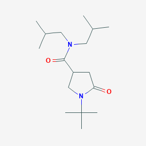 molecular formula C17H32N2O2 B5257829 1-tert-butyl-N,N-bis(2-methylpropyl)-5-oxopyrrolidine-3-carboxamide 