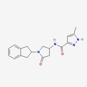 molecular formula C18H20N4O2 B5257843 N-[1-(2,3-dihydro-1H-inden-2-yl)-5-oxopyrrolidin-3-yl]-5-methyl-1H-pyrazole-3-carboxamide 