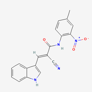 molecular formula C19H14N4O3 B5257901 2-cyano-3-(1H-indol-3-yl)-N-(4-methyl-2-nitrophenyl)acrylamide 