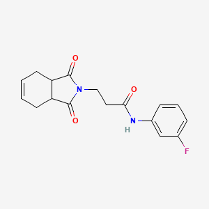 3-(1,3-dioxo-1,3,3a,4,7,7a-hexahydro-2H-isoindol-2-yl)-N-(3-fluorophenyl)propanamide