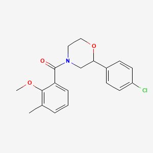 molecular formula C19H20ClNO3 B5257983 2-(4-chlorophenyl)-4-(2-methoxy-3-methylbenzoyl)morpholine 