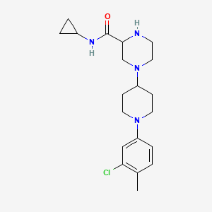 molecular formula C20H29ClN4O B5257987 4-[1-(3-chloro-4-methylphenyl)-4-piperidinyl]-N-cyclopropyl-2-piperazinecarboxamide 