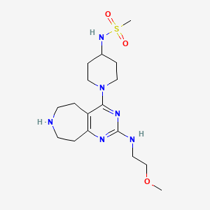 molecular formula C17H30N6O3S B5258026 N-(1-{2-[(2-methoxyethyl)amino]-6,7,8,9-tetrahydro-5H-pyrimido[4,5-d]azepin-4-yl}piperidin-4-yl)methanesulfonamide 