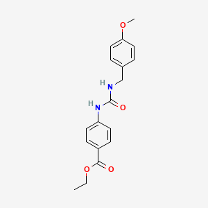 molecular formula C18H20N2O4 B5258032 ethyl 4-({[(4-methoxybenzyl)amino]carbonyl}amino)benzoate 