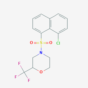 molecular formula C15H13ClF3NO3S B5258069 4-[(8-chloro-1-naphthyl)sulfonyl]-2-(trifluoromethyl)morpholine 