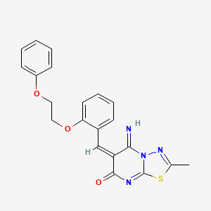 (6E)-5-imino-2-methyl-6-[2-(2-phenoxyethoxy)benzylidene]-5,6-dihydro-7H-[1,3,4]thiadiazolo[3,2-a]pyrimidin-7-one