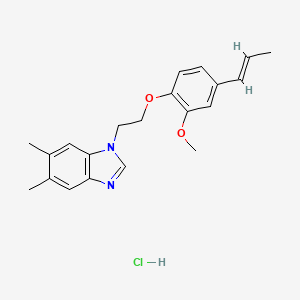 1-{2-[2-methoxy-4-(1-propen-1-yl)phenoxy]ethyl}-5,6-dimethyl-1H-benzimidazole hydrochloride