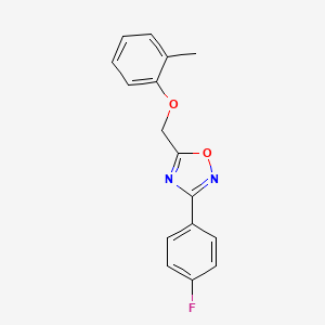 molecular formula C16H13FN2O2 B5258188 3-(4-fluorophenyl)-5-[(2-methylphenoxy)methyl]-1,2,4-oxadiazole 