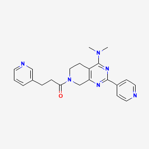 N,N-dimethyl-2-(4-pyridinyl)-7-[3-(3-pyridinyl)propanoyl]-5,6,7,8-tetrahydropyrido[3,4-d]pyrimidin-4-amine