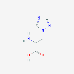 molecular formula C5H8N4O2 B052582 2-氨基-3-(1H-1,2,4-三唑-1-基)丙酸 CAS No. 114419-45-3