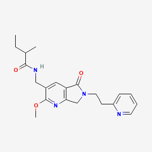 N-{[2-methoxy-5-oxo-6-(2-pyridin-2-ylethyl)-6,7-dihydro-5H-pyrrolo[3,4-b]pyridin-3-yl]methyl}-2-methylbutanamide