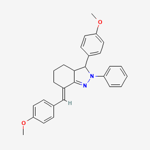 7-(4-methoxybenzylidene)-3-(4-methoxyphenyl)-2-phenyl-3,3a,4,5,6,7-hexahydro-2H-indazole