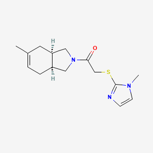 molecular formula C15H21N3OS B5258248 (3aR*,7aS*)-5-methyl-2-{[(1-methyl-1H-imidazol-2-yl)thio]acetyl}-2,3,3a,4,7,7a-hexahydro-1H-isoindole 