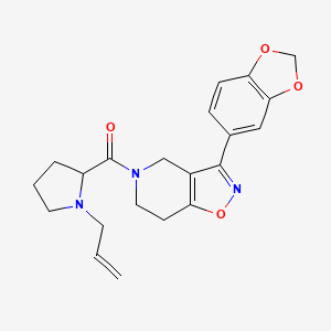 molecular formula C21H23N3O4 B5258252 5-(1-allylprolyl)-3-(1,3-benzodioxol-5-yl)-4,5,6,7-tetrahydroisoxazolo[4,5-c]pyridine 