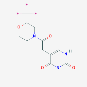 molecular formula C12H14F3N3O4 B5258259 3-methyl-5-{2-oxo-2-[2-(trifluoromethyl)morpholin-4-yl]ethyl}pyrimidine-2,4(1H,3H)-dione 