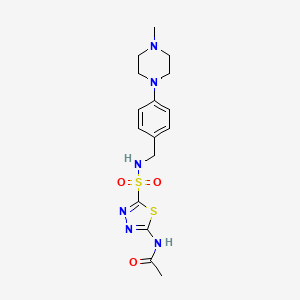 N-[5-({[4-(4-methyl-1-piperazinyl)benzyl]amino}sulfonyl)-1,3,4-thiadiazol-2-yl]acetamide