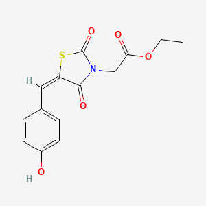 molecular formula C14H13NO5S B5258277 ethyl [5-(4-hydroxybenzylidene)-2,4-dioxo-1,3-thiazolidin-3-yl]acetate 