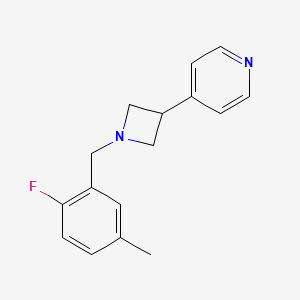 molecular formula C16H17FN2 B5258286 4-[1-(2-fluoro-5-methylbenzyl)-3-azetidinyl]pyridine 