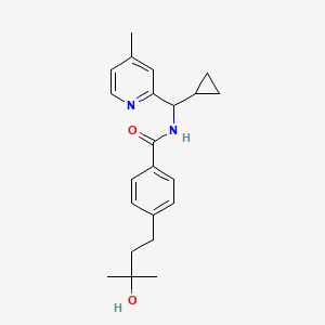 N-[cyclopropyl(4-methyl-2-pyridinyl)methyl]-4-(3-hydroxy-3-methylbutyl)benzamide