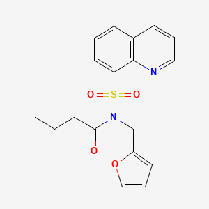 molecular formula C18H18N2O4S B5258313 N-(2-furylmethyl)-N-(8-quinolinylsulfonyl)butanamide 