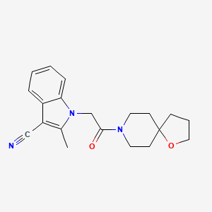 2-methyl-1-[2-(1-oxa-8-azaspiro[4.5]dec-8-yl)-2-oxoethyl]-1H-indole-3-carbonitrile