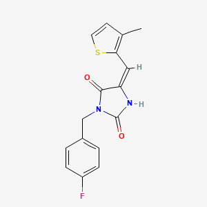 (5E)-3-(4-fluorobenzyl)-5-[(3-methylthiophen-2-yl)methylidene]imidazolidine-2,4-dione