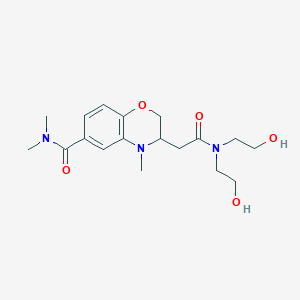 molecular formula C18H27N3O5 B5258406 3-{2-[bis(2-hydroxyethyl)amino]-2-oxoethyl}-N,N,4-trimethyl-3,4-dihydro-2H-1,4-benzoxazine-6-carboxamide 