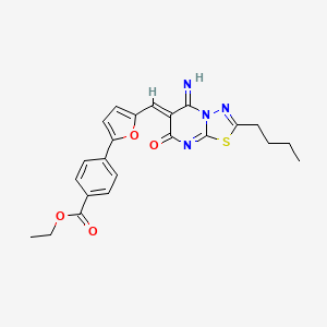 ethyl 4-{5-[(2-butyl-5-imino-7-oxo-5H-[1,3,4]thiadiazolo[3,2-a]pyrimidin-6(7H)-ylidene)methyl]-2-furyl}benzoate