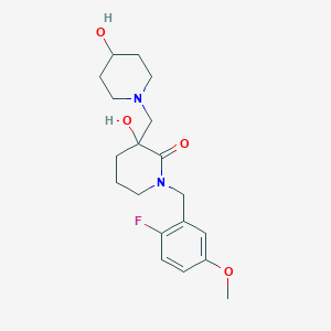 1-(2-fluoro-5-methoxybenzyl)-3-hydroxy-3-[(4-hydroxypiperidin-1-yl)methyl]piperidin-2-one