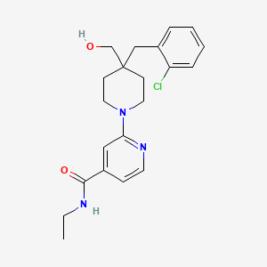 molecular formula C21H26ClN3O2 B5258471 2-[4-(2-chlorobenzyl)-4-(hydroxymethyl)piperidin-1-yl]-N-ethylisonicotinamide 