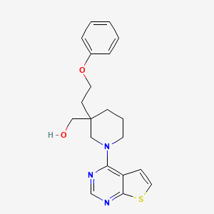 molecular formula C20H23N3O2S B5258480 [3-(2-phenoxyethyl)-1-thieno[2,3-d]pyrimidin-4-ylpiperidin-3-yl]methanol 