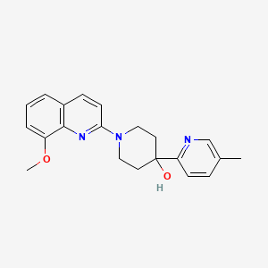 molecular formula C21H23N3O2 B5258496 1-(8-methoxyquinolin-2-yl)-4-(5-methylpyridin-2-yl)piperidin-4-ol 