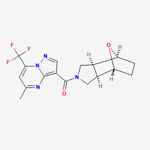 (1R*,2R*,6S*,7S*)-4-{[5-methyl-7-(trifluoromethyl)pyrazolo[1,5-a]pyrimidin-3-yl]carbonyl}-10-oxa-4-azatricyclo[5.2.1.0~2,6~]decane