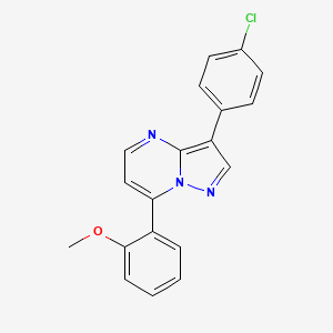 molecular formula C19H14ClN3O B5258508 3-(4-chlorophenyl)-7-(2-methoxyphenyl)pyrazolo[1,5-a]pyrimidine 