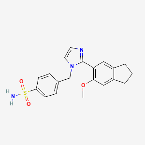 4-{[2-(6-methoxy-2,3-dihydro-1H-inden-5-yl)-1H-imidazol-1-yl]methyl}benzenesulfonamide