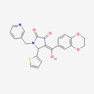 (4E)-4-[2,3-dihydro-1,4-benzodioxin-6-yl(hydroxy)methylidene]-1-(pyridin-3-ylmethyl)-5-thiophen-2-ylpyrrolidine-2,3-dione