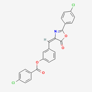 3-{[2-(4-chlorophenyl)-5-oxo-1,3-oxazol-4(5H)-ylidene]methyl}phenyl 4-chlorobenzoate