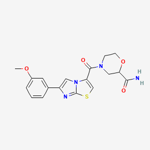 4-{[6-(3-methoxyphenyl)imidazo[2,1-b][1,3]thiazol-3-yl]carbonyl}morpholine-2-carboxamide