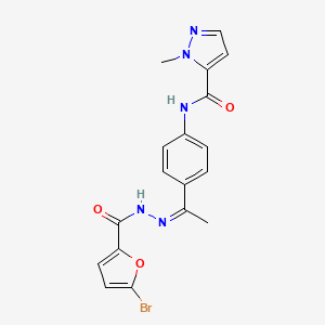 N-{4-[N-(5-bromo-2-furoyl)ethanehydrazonoyl]phenyl}-1-methyl-1H-pyrazole-5-carboxamide