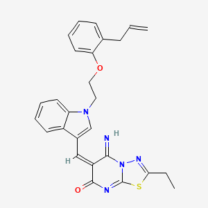 molecular formula C27H25N5O2S B5258681 6-({1-[2-(2-allylphenoxy)ethyl]-1H-indol-3-yl}methylene)-2-ethyl-5-imino-5,6-dihydro-7H-[1,3,4]thiadiazolo[3,2-a]pyrimidin-7-one 