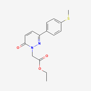 molecular formula C15H16N2O3S B5258691 ethyl [3-[4-(methylthio)phenyl]-6-oxo-1(6H)-pyridazinyl]acetate 