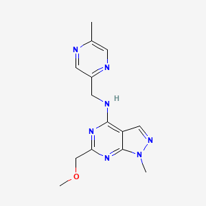 6-(methoxymethyl)-1-methyl-N-[(5-methyl-2-pyrazinyl)methyl]-1H-pyrazolo[3,4-d]pyrimidin-4-amine