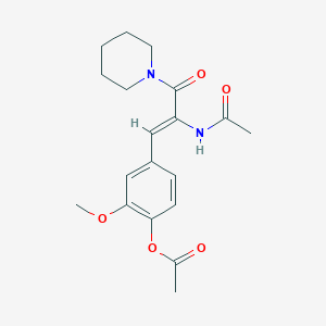 molecular formula C19H24N2O5 B5258707 4-[2-(acetylamino)-3-oxo-3-(1-piperidinyl)-1-propen-1-yl]-2-methoxyphenyl acetate 