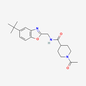 1-acetyl-N-[(5-tert-butyl-1,3-benzoxazol-2-yl)methyl]piperidine-4-carboxamide