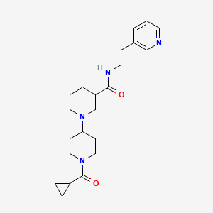 molecular formula C22H32N4O2 B5258811 1'-(cyclopropylcarbonyl)-N-(2-pyridin-3-ylethyl)-1,4'-bipiperidine-3-carboxamide 