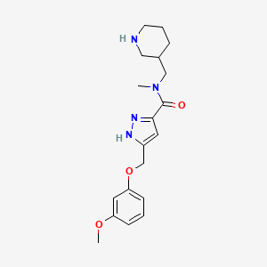 5-[(3-methoxyphenoxy)methyl]-N-methyl-N-(piperidin-3-ylmethyl)-1H-pyrazole-3-carboxamide