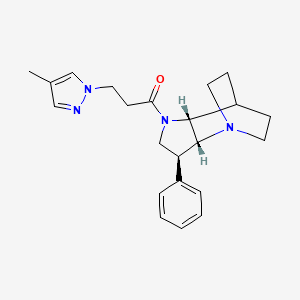 (2R*,3S*,6R*)-5-[3-(4-methyl-1H-pyrazol-1-yl)propanoyl]-3-phenyl-1,5-diazatricyclo[5.2.2.0~2,6~]undecane