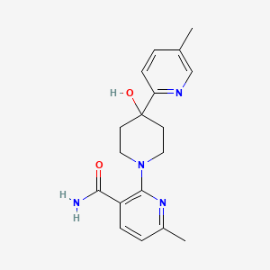 2-[4-hydroxy-4-(5-methylpyridin-2-yl)piperidin-1-yl]-6-methylnicotinamide