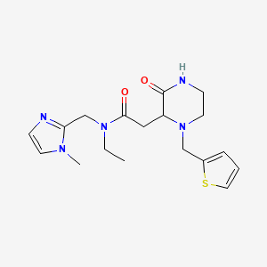 N-ethyl-N-[(1-methyl-1H-imidazol-2-yl)methyl]-2-[3-oxo-1-(2-thienylmethyl)-2-piperazinyl]acetamide